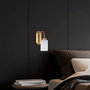 Opviq Lámpara de pared dorada con tapa de cristal